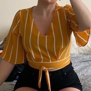 Yellow cropped blouse